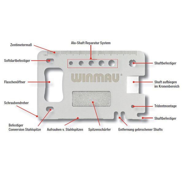 Winmau Präzisionswerkzeug Multi-Tool Profi 8393